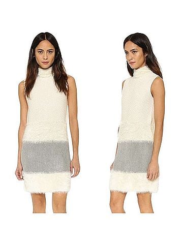 Diane von Furstenberg Plush Knit Combo Cocktail Dress (view 1)