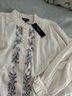 Tolani Floral Blue Ivory Long Sleeve T-Shirt Size L - photo 6