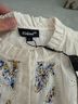 Tolani Floral Blue Ivory Long Sleeve T-Shirt Size L - photo 4