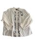 Tolani Floral Blue Ivory Long Sleeve T-Shirt Size L - photo 1