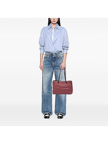 Bottega Veneta Medium Nappa Intrecciato Double Chain Tote (view 2)