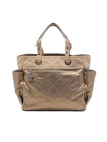 Chanel Large Quilted Coated Canvas Paris Biarritz Tote (view 1)