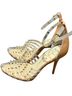 Jessica Simpson Tan Gold Black Heels Size 7 1/2 - photo 1