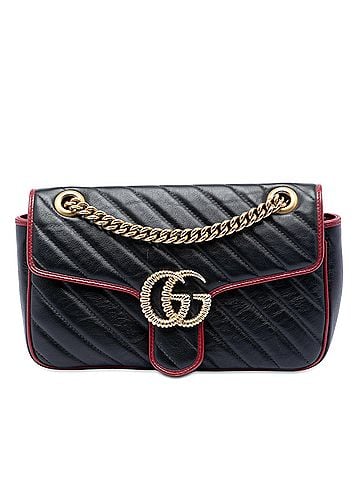 Gucci Medium GG Marmont Matelasse Diagonal Leather Torchon Shoulder Bag (view 1)