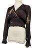 Grade & Gather 100% Polyester Floral Brown Long Sleeve Blouse Size M - photo 1
