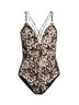 Kobi Halperin Leopard Print Brown Black White One Piece Swimsuit Size XL - photo 1