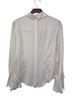 Cinq à Sept 100% Silk Solid Ivory Long Sleeve Blouse Size XS - photo 2