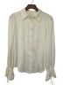 Cinq à Sept 100% Silk Solid Ivory Long Sleeve Blouse Size XS - photo 1