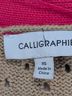 Calligraphie Stripes Brown Pink Ivory Cardigan Size XS - photo 3