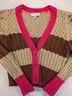 Calligraphie Stripes Brown Pink Ivory Cardigan Size XS - photo 5