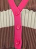 Calligraphie Stripes Brown Pink Ivory Cardigan Size XS - photo 9