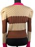 Calligraphie Stripes Brown Pink Ivory Cardigan Size XS - photo 2