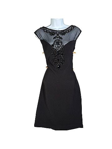 Sue Wong beaded illusion neckline sheath cocktail Cocktail Dress (view 1)