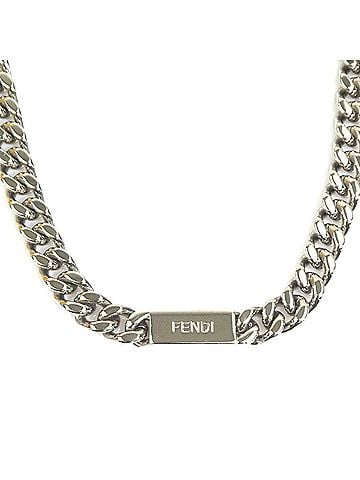 Fendi Fendi necklace, metal, silver, men's, r11311a (view 2)
