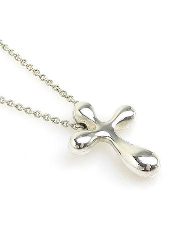 Tiffany & Co. Tiffany &amp; Co. Small Cross Necklace, Sterling Silver 925, Women's, r11317a (view 1)