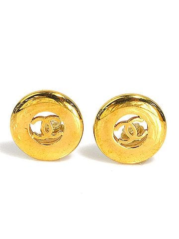 Chanel Chanel earrings, metal, gold, women's, r11308i (view 1)