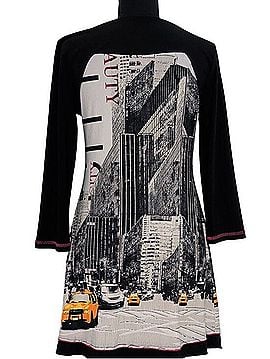 Bali OCCO Paris Vintage New York City Graphic Tunic Mini Dress Casual Dress (view 2)