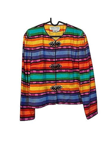 Maggy London Kenneth Nolan Rainbow Silk Blazer Jacket Blazer (view 1)