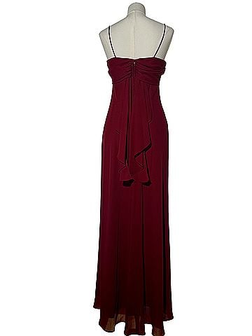 Betsy & Adam by Jaslene Vintage Burgundy Cowl Formal Gown Cocktail Dress (view 2)