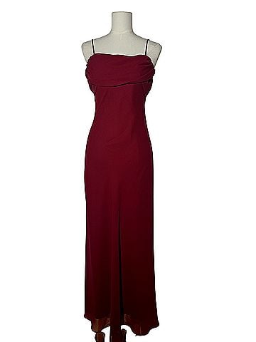 Betsy & Adam by Jaslene Vintage Burgundy Cowl Formal Gown Cocktail Dress (view 1)