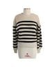 Gap 100% Cotton Stripes White Blue Pullover Sweater Size S - photo 1