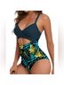 EOMENIE Tropical Green Blue One Piece Swimsuit Size L - photo 3