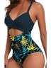 EOMENIE Tropical Green Blue One Piece Swimsuit Size L - photo 1