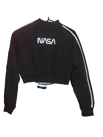 Forever 21 NASA Crop Top Long Sleeve T-Shirt (view 1)