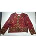 Papell Boutique Evening 100% Silk 100% Polyester Floral Graphic Red Jacket Size 14 - photo 4