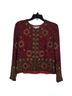 Papell Boutique Evening 100% Silk 100% Polyester Floral Graphic Red Jacket Size 14 - photo 1