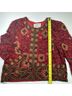 Papell Boutique Evening 100% Silk 100% Polyester Floral Graphic Red Jacket Size 14 - photo 6