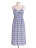 Mango 100% Polyester Floral Tropical Stripes Blue White Casual Dress Size M - photo 1
