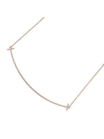 Tiffany & Co. Tiffany &amp; Co. T Smile Pendant Necklace, Large Diamond, Approx. 0.19ct Total, 18K Pink Gold, 60011654. (Tiffany Diamond Necklace) (view 1)