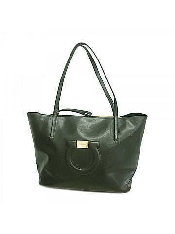 Salvatore Ferragamo Salvatore Ferragamo Gancini Leather Tote Bag, Black, Women's (view 1)