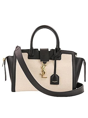 Yves Saint Laurent Yves Saint Laurent SAINT LAURENT PARIS Downtown Baby 2-Way Handbag/Shoulder Bag 635346 Black/Natural White Women's (view 1)