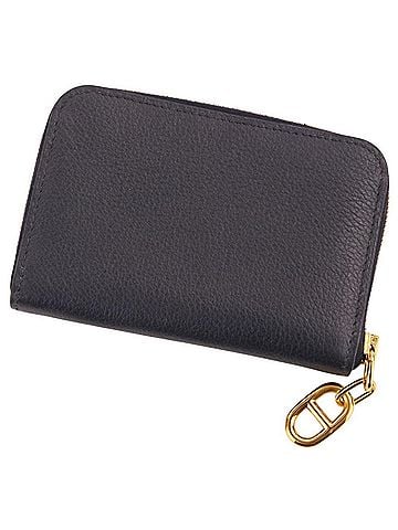 Hermès HERMES Chaine d'Ancre Zip Ango Compact Wallet, Blue Nuit, B stamp, Women's (view 2)