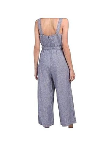 Rachel Zoe Chambray Linen Cropped Jumpsuit Romper (view 2)