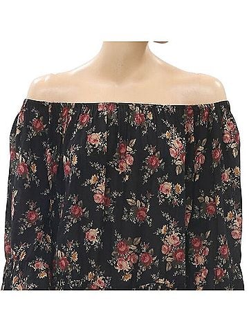 Denim & Supply Ralph Lauren Denim &amp; Supply Ralph Lauren Floral Printed Blouse Top Off Shoulder T-Shirt (view 2)