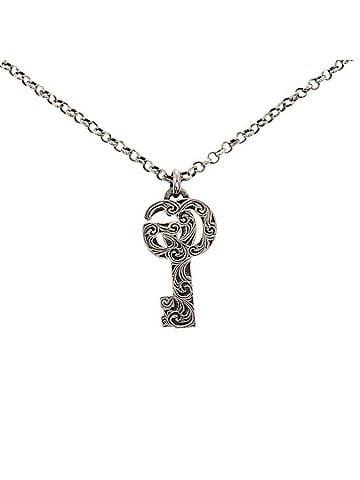 Gucci Gucci Arabesque Double G Key 627757 Sterling Silver 925 Necklace 0831 GUCCI Men's (view 2)