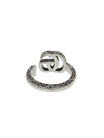 Gucci Gucci Arabesque Double G Key Motif Sterling Silver 925 Ring 0837 GUCCI Men's (view 2)