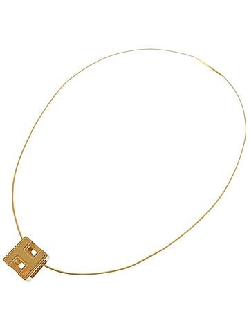 Hermès Hermes Cage d'H H-Cube Metal Orange Necklace 1501HERMES (view 2)