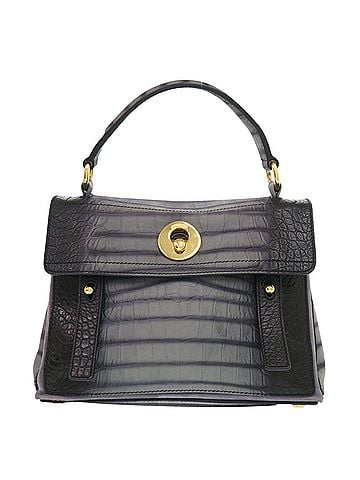 Yves Saint Laurent Yves Saint Laurent Muse Two 348948 Embossed Leather Grey Handbag 0099 YVES SAINT LAURENT (view 1)