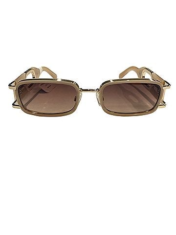 Carolina Lemke Axis Shiny Brown Beige Sunglasses (view 2)