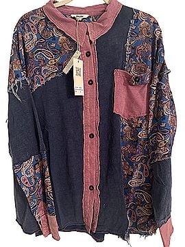 Blue Velvet Button Down Shirt