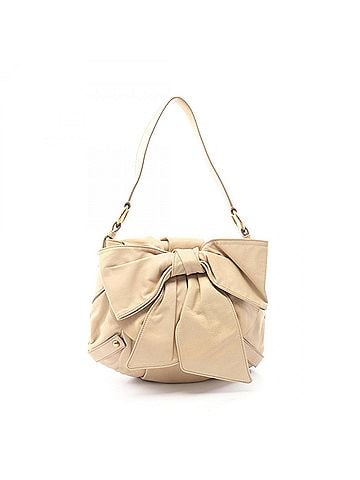 Yves Saint Laurent Yves Saint Laurent Rive Gauche Sac Bow Ribbon Shoulder Bag Handbag Leather Women's Beige (view 1)
