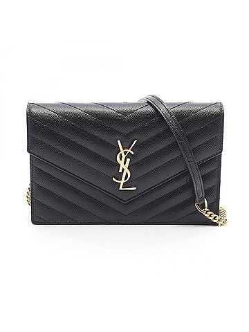 Yves Saint Laurent Yves Saint Laurent Cassandra Envelope Shoulder Bag/Handbag, Leather, Women's, Black, 857605 (view 1)