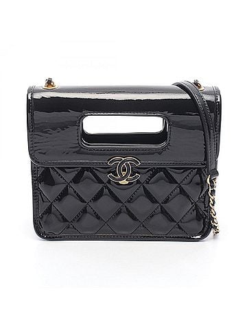 Chanel Chanel Matelassé Top Handle Mini Flap Bag Shoulder Handbag Patent Leather Women's Black AS4025 B10887 94305 (view 1)