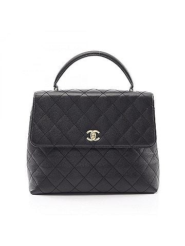 Chanel Chanel Matelassé Top Handle Handbag, Caviar Leather (Grained Calfskin), Women's, Black (view 1)