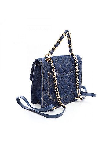 Chanel Chanel Matelassé Chain Backpack/Handbag, Denim, Women's, Blue (view 2)