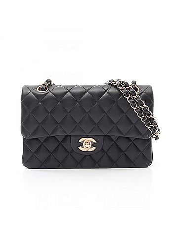 Chanel Chanel Matelassé Double Flap Chain Shoulder Bag/Handbag, Lambskin Leather, Women's, Black (view 1)